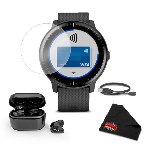 Garmin Vivoaktif 3 Müzik - GPS Smart Watch Music Storage & Playback - Sche Tempered Glass Ekran Koruyucu + Kablosuz Earbuds + 1 Genişletilmiş Garanti ürün görseli 1