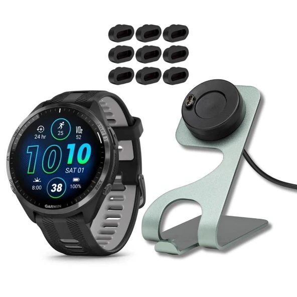 Garmin Forerunner 965 GPS Travel Şarj Stand ve Port Protectors (3 Madde) ile Akıllı İzleme (Black) ürün görseli 1