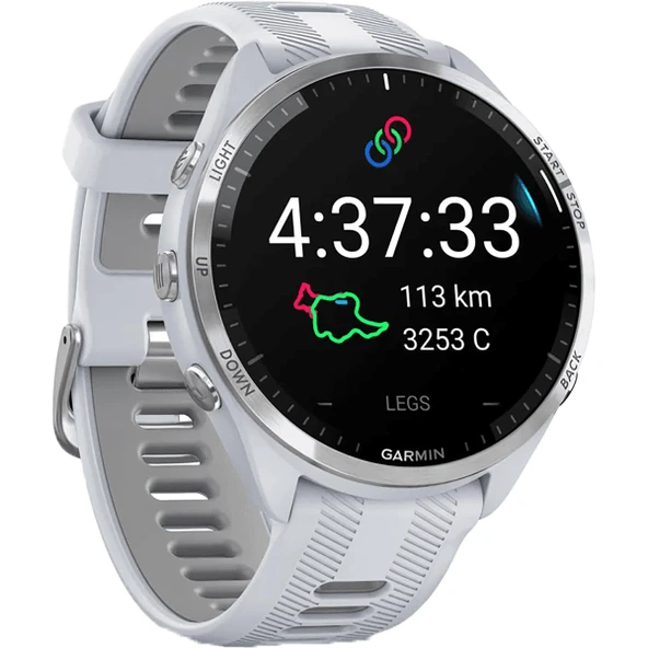Garmin Unisex Forerunner® 965 Titan GPS Saati, taş beyazı-açık gri, OneSize ürün görseli 1