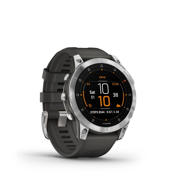 Garmin EPIX - Parlak 1,3" AMOLED ekrana ve dokunmatik/düğme işlemine sahip GPS çoklu spor akıllı saati. TOPO haritaları, 60 spor uygulaması, müzik, ödeme, 16 güne kadar pil ömrü, su geçirmez. ürün görseli 1