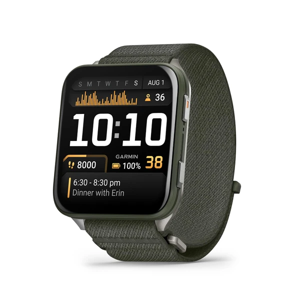 Garmin® Venu® X1, İnce ve Hafif GPS Smartwatch, AMOLED Display, Advanced Health and Fitness Features, Moss with Titanyum Caseback and Moss ComfortFit ürün görseli 1