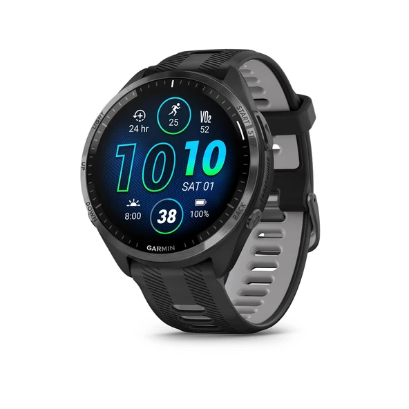 Garmin Forerunner® 965 Smartwatch, Renkli AMOLED Ekran, Eğitim Metrikleri ve Kurtarma İçgörüleri, Siyah ve Toz Gray, 010-02809-00 ürün görseli 1