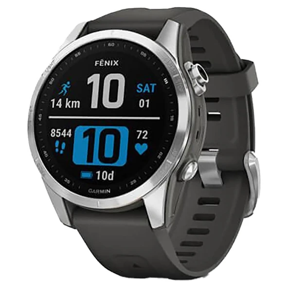 Garmin Fenix ​​​​7S - 1,2" ekran ve dokunmatik/düğme işlemi, TOPO haritaları, 60'tan fazla spor uygulaması, Music Pay ile ince GPS çoklu spor akıllı saati. 11 güne kadar pil ömrü, su geçirmez ürün görseli 1