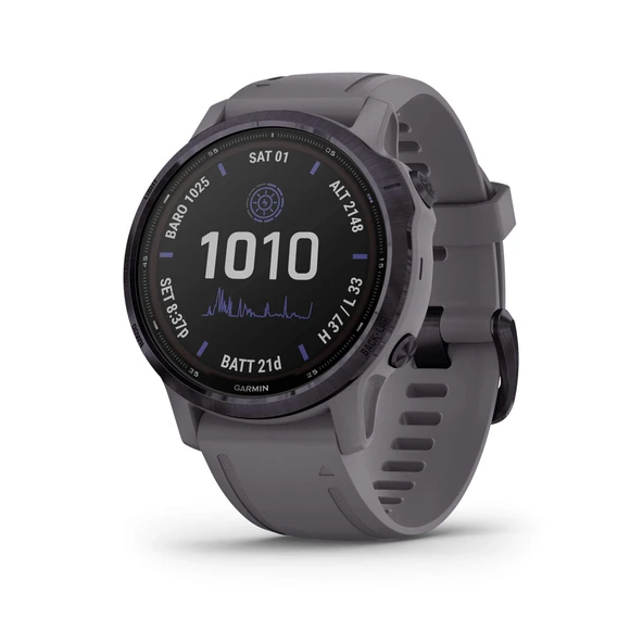 Garmin Fenix 6s Pro Solar, Smaller-Sized Multisport GPS Watch with Solar Şarj, Advanced Education Features and Data, Amethyst Steel ürün görseli 1