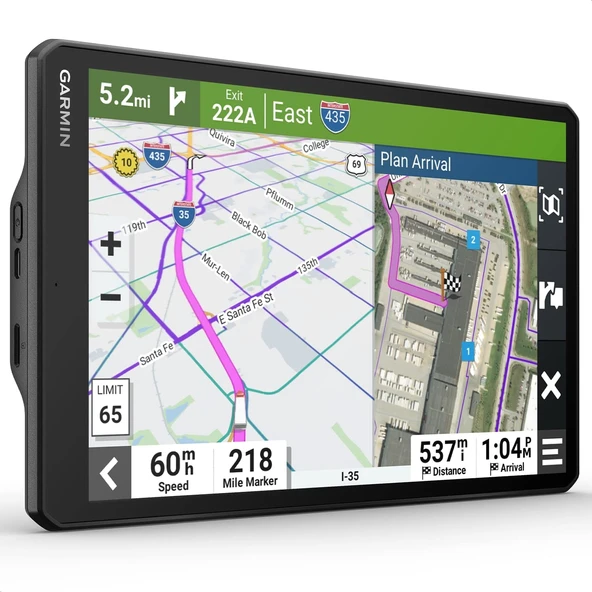 Garmin dezl LGV 1010 EU - renkli ekranlı kamyon navigasyon cihazı, önceden yüklenmiş AB haritaları (46 ülke), araca özel yönlendirme, uydu görüntüleri ile gerçek zamanlı hizmetler ve varış noktaları ürün görseli 1