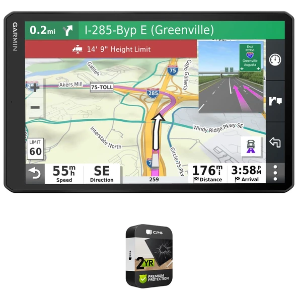 Garmin 010-02315-00 dezl OTR1000 10" GPS Truck Navigator Sche ile Premium 2YR CPS Geliştirilmiş Koruma Paketi ürün görseli 1
