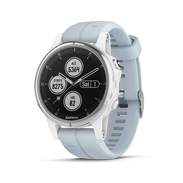 Garmin fenix 5S Plus, Smaller-Sized Multisport GPS Smartwatch, Özellikler Renk Topo Haritalar, Kalp Puanı İzleme, Müzik ve İletişimsiz Ödeme, Gümüş / Beyaz Işık Blue Band ile ürün görseli 1