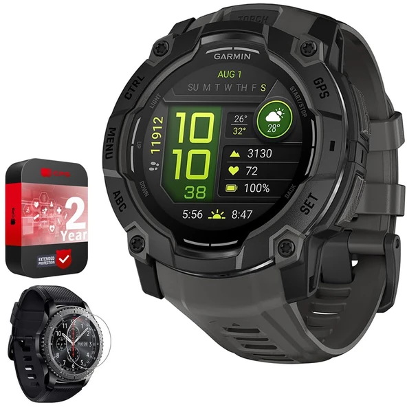 Garmin Instinct 3-50 mm Açık GPS Smartwatch, AMOLED, Black Band 010-03020 Sche with 2 YR CPS Geliştirilmiş Koruma Paketi & Deco Essentials Ekran Koruyucu ürün görseli 1