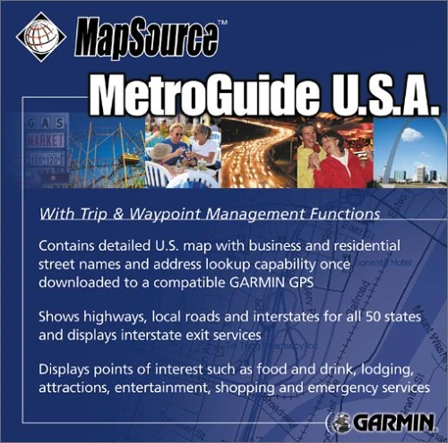 Garmin MetroGuide 2001 U.S.A. Street Map CD-ROM (Windows) ürün görseli 1