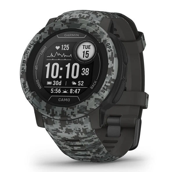 Garmin Instinct 2, Camo-Edition, tüm Elements, Multi-GNSS Desteği için inşa edilmiş, Tracback Routing ve More, Graphite camo-Edition. ürün görseli 1