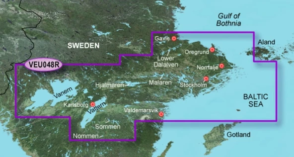 Garmin VEU048R - Stockholm, Malaren, Vanern ve Vattern - SD Card ürün görseli 1