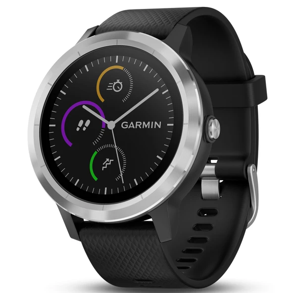 Garmin 010-01769-01 Vivoactive 3, GPS Akıllıwatch with Contactless Payments and built-In Sports Apps, Black with Silver Hardware ürün görseli 1
