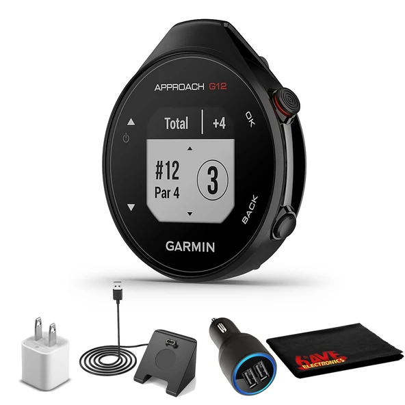 Garmin Yaklaşım G12 Watch-Black + USB Araba/Wall Adapt + Watch Şarj Stand + 6Ave Fiber Kumaş (010-02555-00) ürün görseli 1