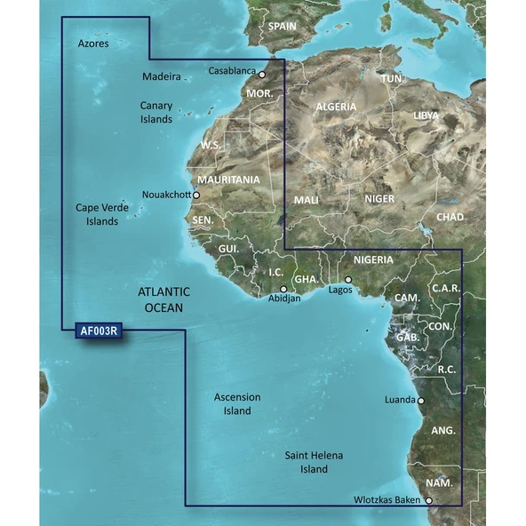 Garmin Bluechart G2 - HAF003R - Batı Afrika - Data Card ürün görseli 1