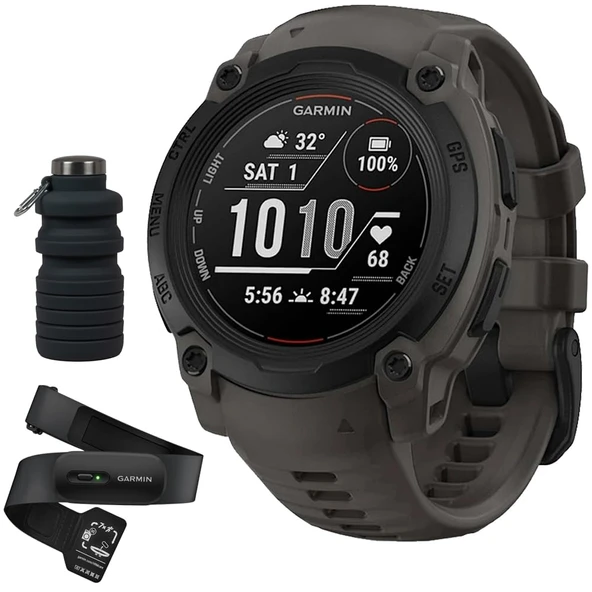 Garmin Instinct E 40mm Rugged Açık GPS Smartwatch 7/24 Sağlık İzleme (Charcoal) ile HRM 200 Kalp Tespiti (M-XL) Deco Essentials Collapsable Water Şişe ürün görseli 1