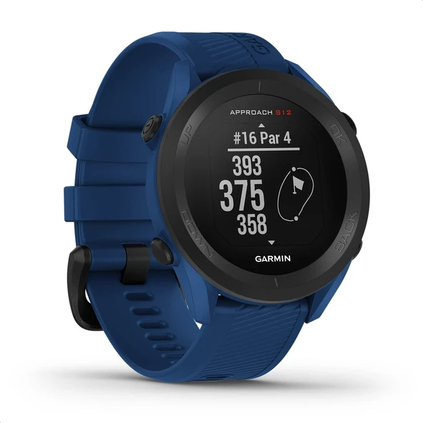 Garmin Approach S12 2022 Sürümü - 42.000 golf sahasında atış mesafesi ölçümü ve sahalara/engellere olan mesafe bilgilerine sahip GPS golf saati. Kullanımı kolay ve golf modunda 30 saate kadar pil ömrü ürün görseli 1