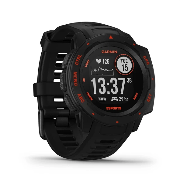 Garmin  Instinct E-Sports - akıllı telefon bildirimlerine ve GPS'li spor/fitness işlevlerine, 14 günlük pil ömrüne sahip su geçirmez spor akıllı saat ürün görseli 1