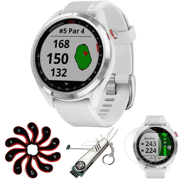 Garmin 010-02572-11 Yaklaşım S42 GPS Golf Watch, Deco Essential Ekran Koruyucu 2Pack + 7in-1 Multi-Function Golf Tool + Rollsed Golf Iron Head Covers Setleri ürün görseli 1