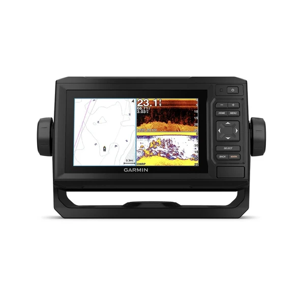 Garmin ECHOMAP Plus 64cv, 6" Chartplotter/Sonar Combo, CHIRP Geleneksel ve ClearVu Scanning Sonar ve BlueChart g2 kıyı grafiklerde inşa edilmiş ürün görseli 1