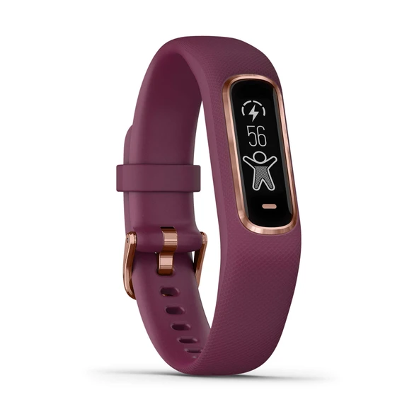 Garmin vivosmart 4 fitness takipçisi - şık tasarım, bilekten kalp atış hızı ölçümü, uyku analizi koyu kırmızı S/M ürün görseli 1