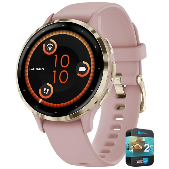 Garmin 010-N2785-03 Venu 3S Fitness GPS Smartwatch Gold Bezel ile Rose Case 41mm Sche ile 2 YR CPS Geliştirilmiş Koruma Paketi ürün görseli 1