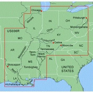 Garmin BlueChart g2 Vision U.S. Inland Rivers Freshwater Map Data Card ürün görseli 1