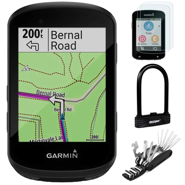 Garmin 010-02060-00 Edge 530 GPS Bisiklet Bilgisayar Tanıtımı Ekran Koruyucusu, Saçlı Tempered Glass, Heavy Duty U-Lock ve 16-in-1 Multi-Function Bisiklet Tool Kit Kit Kit Kit ürün görseli 1