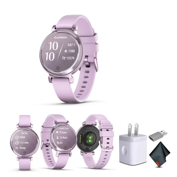 Garmin Lily 2 Küçük ve Şık Smartwatch Up to 5 Days Battery Life Gizli Ekran Desenli Lens Metalik Lilac (010-02208-01) Sağlık ve Fitness Smart Watch Sche for Women ürün görseli 1