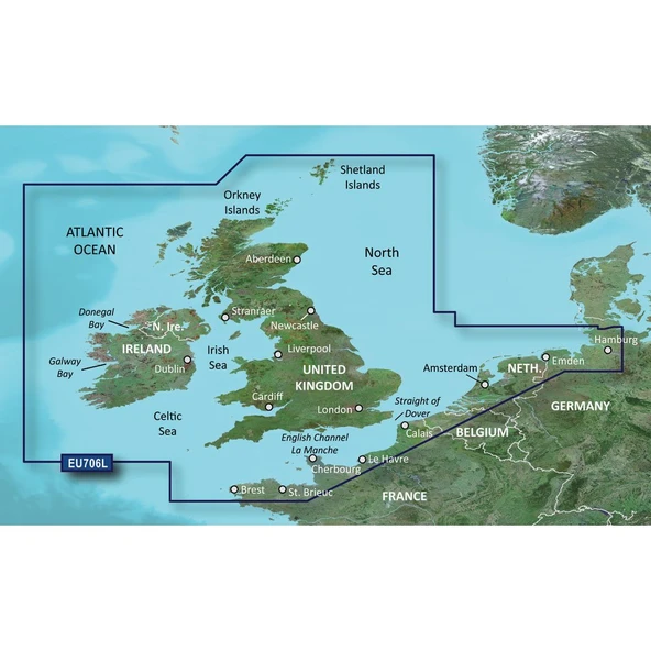 Garmin Bluechart G2 - HEU706L - Uk & İrlanda - Data Card ürün görseli 1