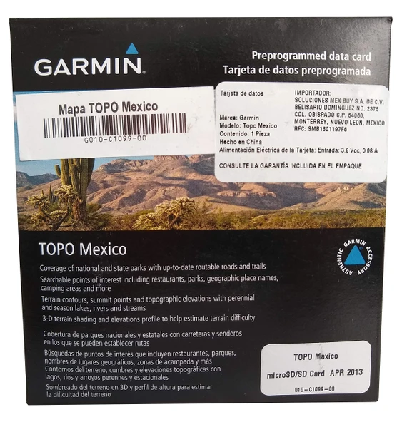 Garmin 010-C1099-00 Topo Meksika Harita Micro-SD /SD Card ürün görseli 1