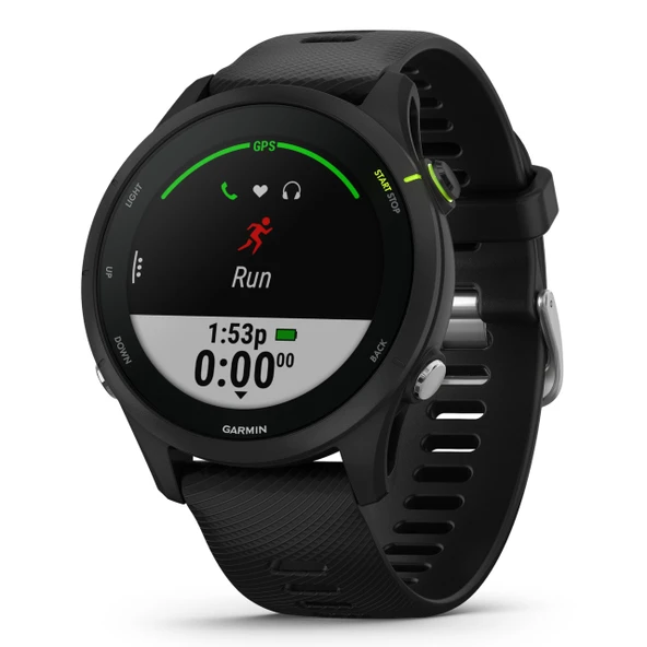 Garmin Forerunner 255 Music – Bireysel antrenman planları, özel koşu fonksiyonları ve ayrıntılı antrenman analizi sunan GPS'li koşu saati 1,3" renkli ekran, 14 güne kadar pil ömrü, su geçirmez ürün görseli 1