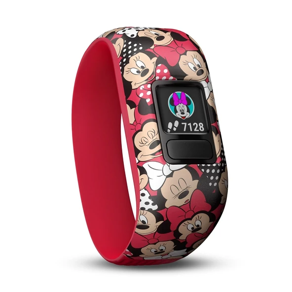 Garmin vivofit jr. 4 yaş ve üzeri çocuklar için Minnie Mouse tasarımında 2 dijital, su geçirmez aksiyon saati, heyecan verici macera uygulaması, adımsayar, 1 yıla kadar pil ömrü, oynaması eğlenceli ürün görseli 1
