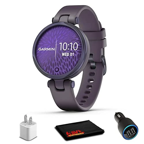 Garmin Lily Sport-Midnight Orchid/deep Orchid + USB Car/Wall Adaptör + 6TH AVE Fiber Kumaş (010-02) ürün görseli 1