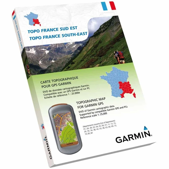 Garmin Topo Fransa Güneydoğu - DVD ve microSD'deki GPS cihazları için eğlence ve yürüyüş haritası ürün görseli 1