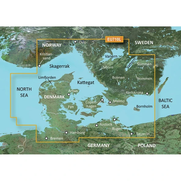Garmin BlueChart g2 - HXEU710L - Danimarka - Skagerrak & Kattegat - 720/SD (35744) ürün görseli 1