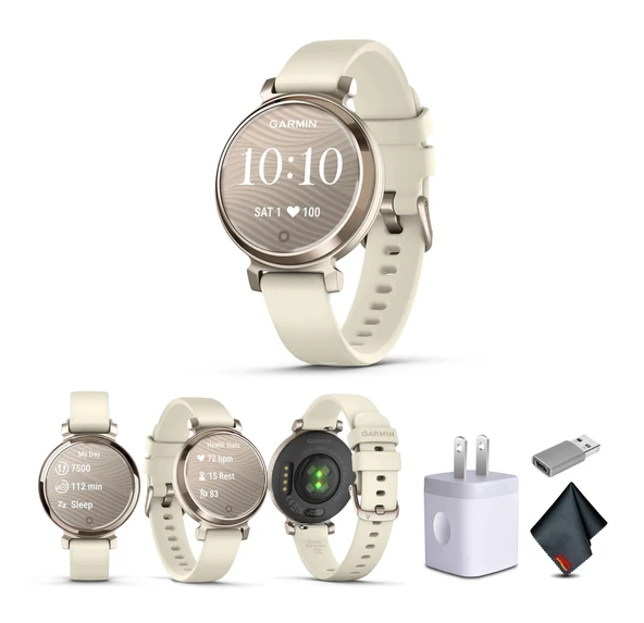 Garmin Lily 2 Küçük ve Şık Smartwatch Up to 5 Days Battery Hidden Display Patterned Lens Life Cream Gold with Coconut (010-02839-00) Health and Fitness Smart Watch Sche for Women ürün görseli 1