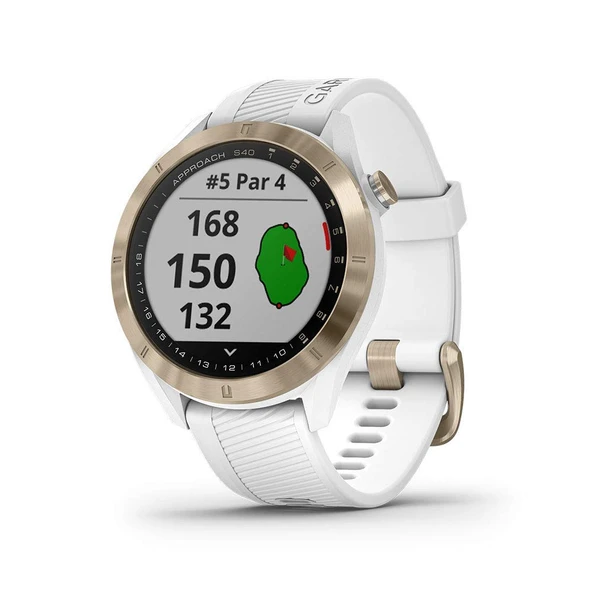 Garmin Yaklaşım S40, Şık GPS Golf Smartwatch, Touchscreen, White/Light Gold ürün görseli 1