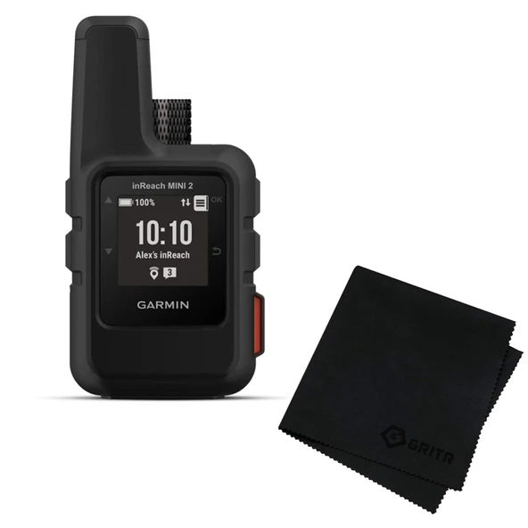 Garmin inReach Mini 2 Su ısıtıcısı IPX7 Hafif Isıtma Compact Black Hiking COM İletişimor with Sunlight- readable Display & Gritr Microfiber Temizlik Kumaşı ürün görseli 1