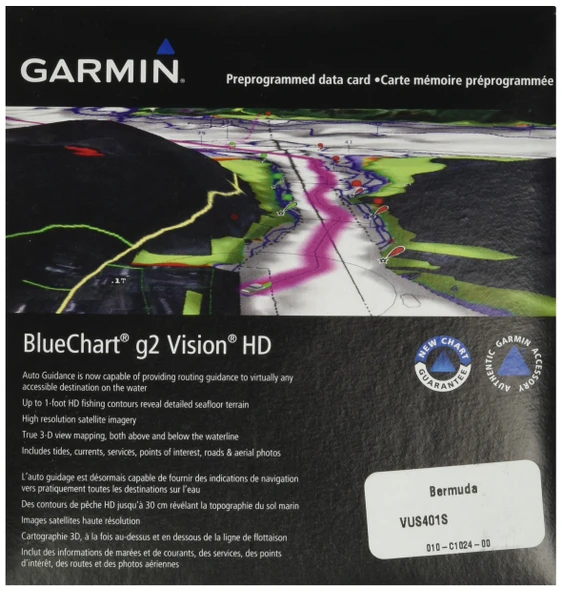 Garmin BlueChart g2 Vision Bermuda Saltwater Map Micro ürün görseli 1