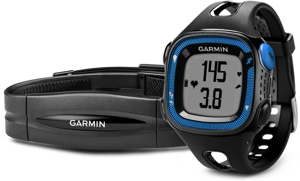 Garmin Fitness Watch Forerunner 15, kalp atış hızı göğüs kayışlı, siyah/mavi, L, 010-01241-50 ürün görseli 1