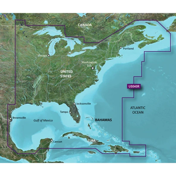 Garmin Bluechart G2 - HUS040R - Us East - Data Card ürün görseli 1