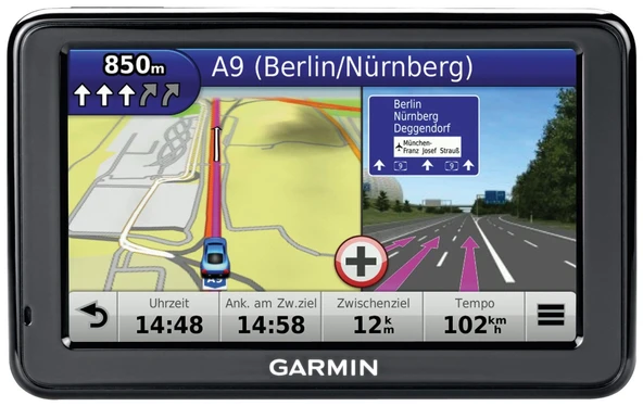 Garmin nüvi 2445 LMT CE navigasyon cihazı (10,9 cm (4,3 inç) ekran, 3D trafik, Orta Avrupa, ömür boyu harita güncellemesi, metinden konuşmaya) ürün görseli 1