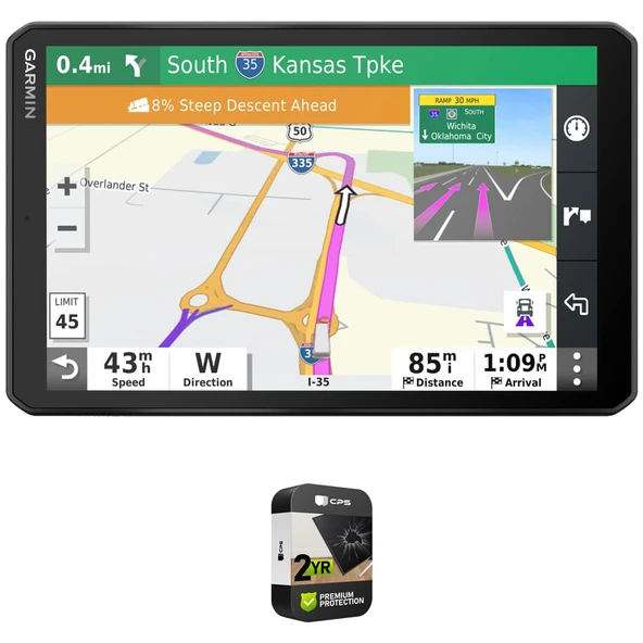 Garmin 010-02314-00 dezl OTR800 8" GPS Truck Navigator Sche ile Premium 2YR CPS Geliştirilmiş Koruma Paketi ürün görseli 1