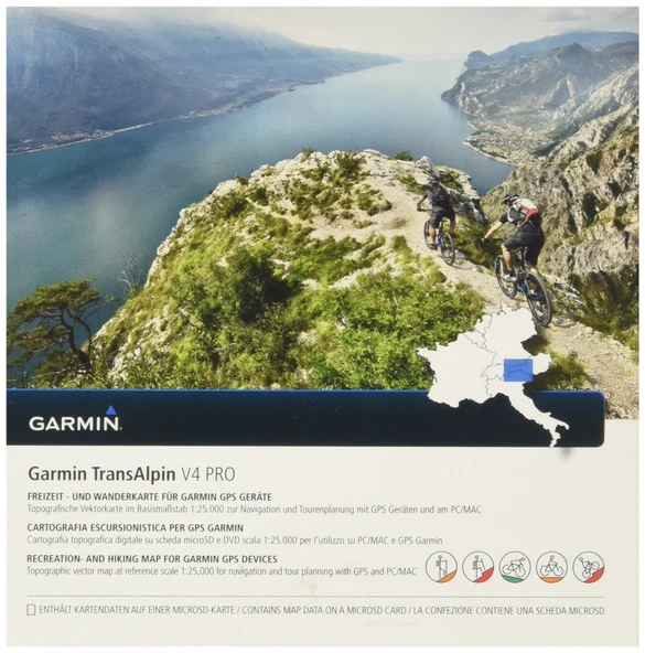 Garmin TransAlpin V4 PRO - ActiveRouting işlevlerine sahip Doğu Alpleri için eğlence ve yürüyüş haritası ürün görseli 1