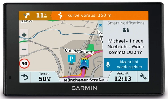 Garmin DriveSmart 51 LMT-S AB navigasyon cihazı - 5 inç (12,7 cm) dokunmatik ekran, ömür boyu harita güncellemeleri ve trafik bilgileri, akıllı bildirimler ürün görseli 1