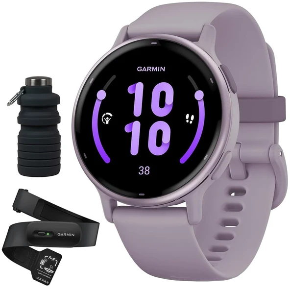 Garmin Vivoaktif 5 Fitness Smartwatch, HRM 200 Kalp Puanı İzleme (XS-S) Deco Essentials Collapsable Water Şişe ürün görseli 1