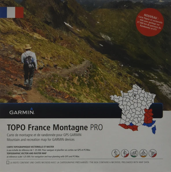Garmin topografik vektör haritası Topo France Montagne Pro, 010-12211-00 ürün görseli 1