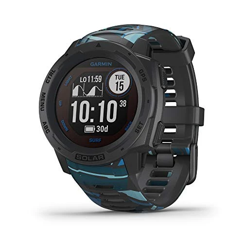 Garmin Instinct Solar Surf – 54 güne kadar pil ömrü için sörf uygulaması ve solar şarj fonksiyonuna sahip sağlam GPS akıllı saat.Spor ve sağlık fonksiyonları ürün görseli 1