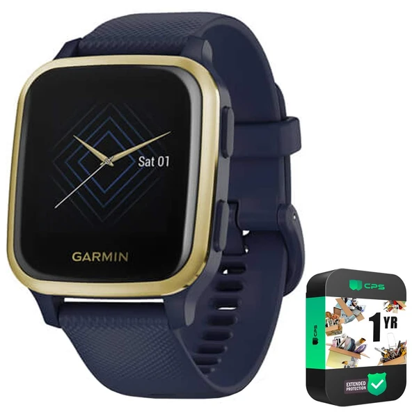 Garmin 010-02426-02 Venu SQ Music Edition - Işık Altın Bezel Sche ile 1 YR CPS Geliştirilmiş Koruma Paketi ürün görseli 1