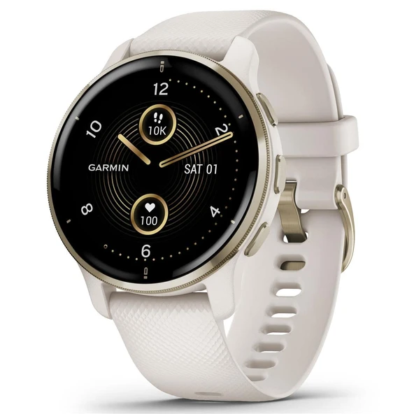 Garmin Venu 2 Plus, Call ve Text ile GPS Smartwatch, Gelişmiş Sağlık İzleme ve Fitness Özellikleri, Ivory Band ile Işık Altın ürün görseli 1